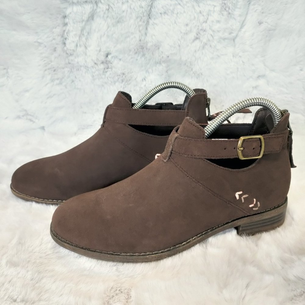 Skechers Women's Buckle Ankle Boot Sepia Chocolate Size 8 US